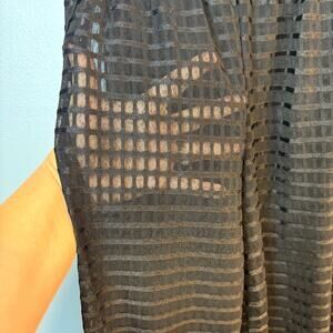 Black Open Weave Jogger Split Open Sides Pull On Pant Womens XS Goth Resort